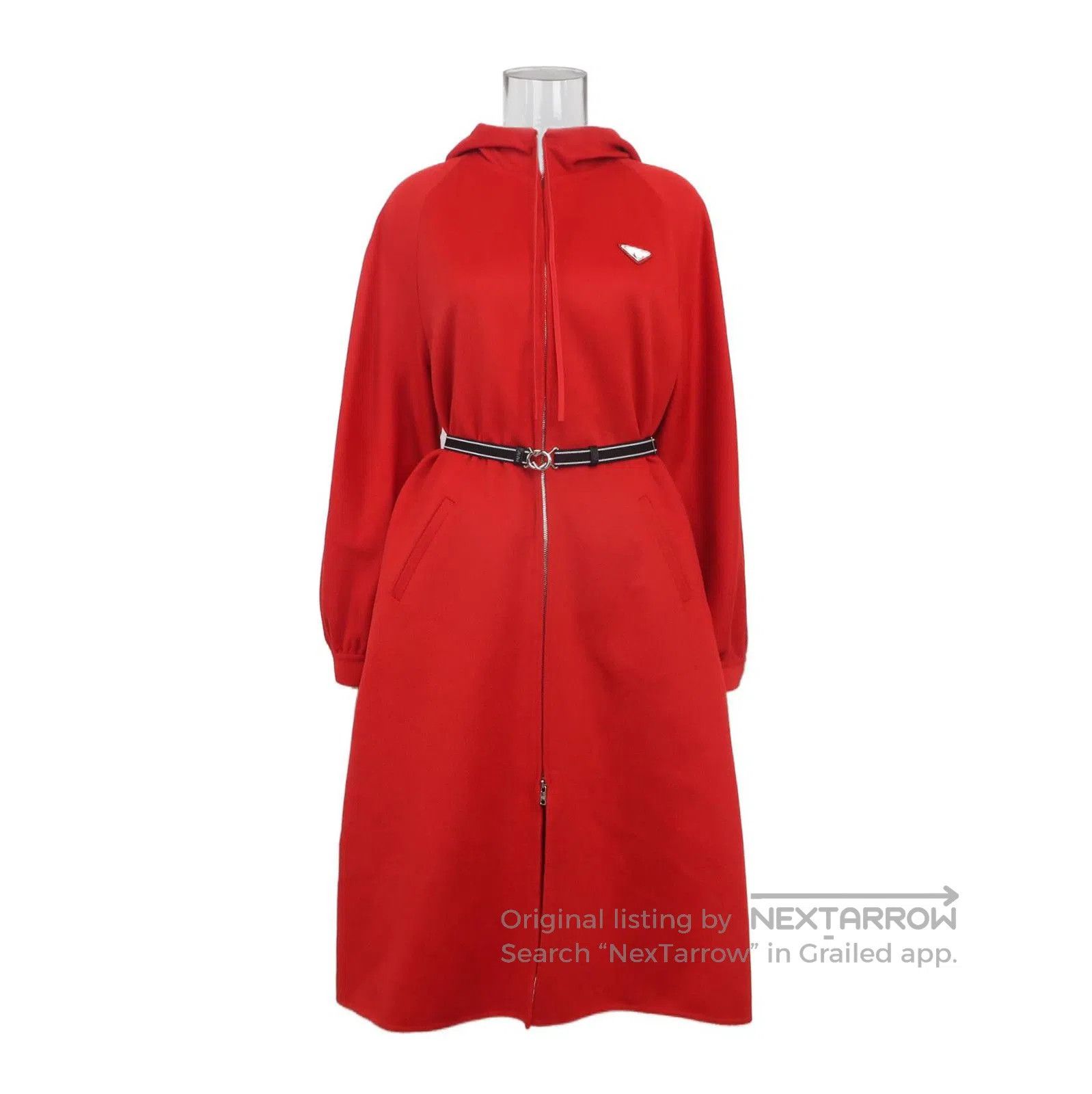 Prada Prada Red Wool Rabbit Fur Hooded Coat . Size US M / EU 48-50 / 2 - 1 Thumbnail