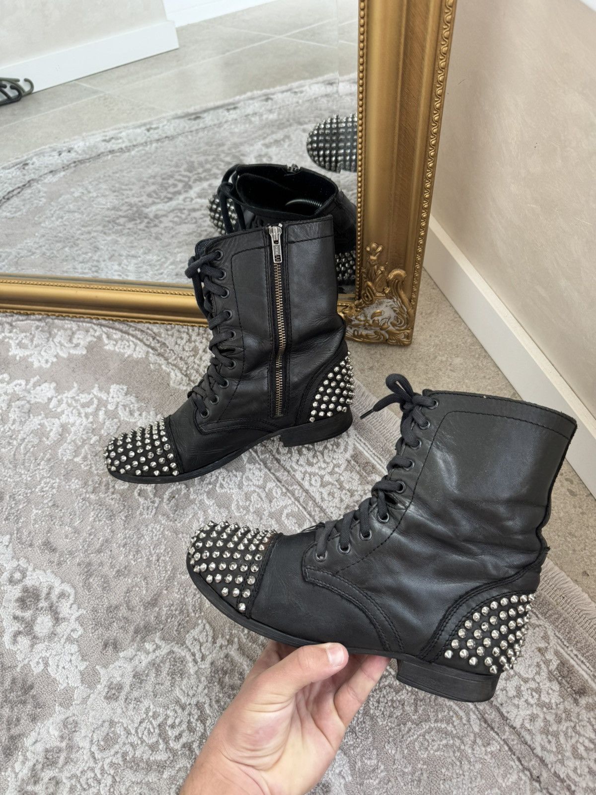 Japanese Brand Vintage Italian AS 98 Rick Owens Style Leather Biker Boots Size US 5.5 / EU 38 - 4 Thumbnail