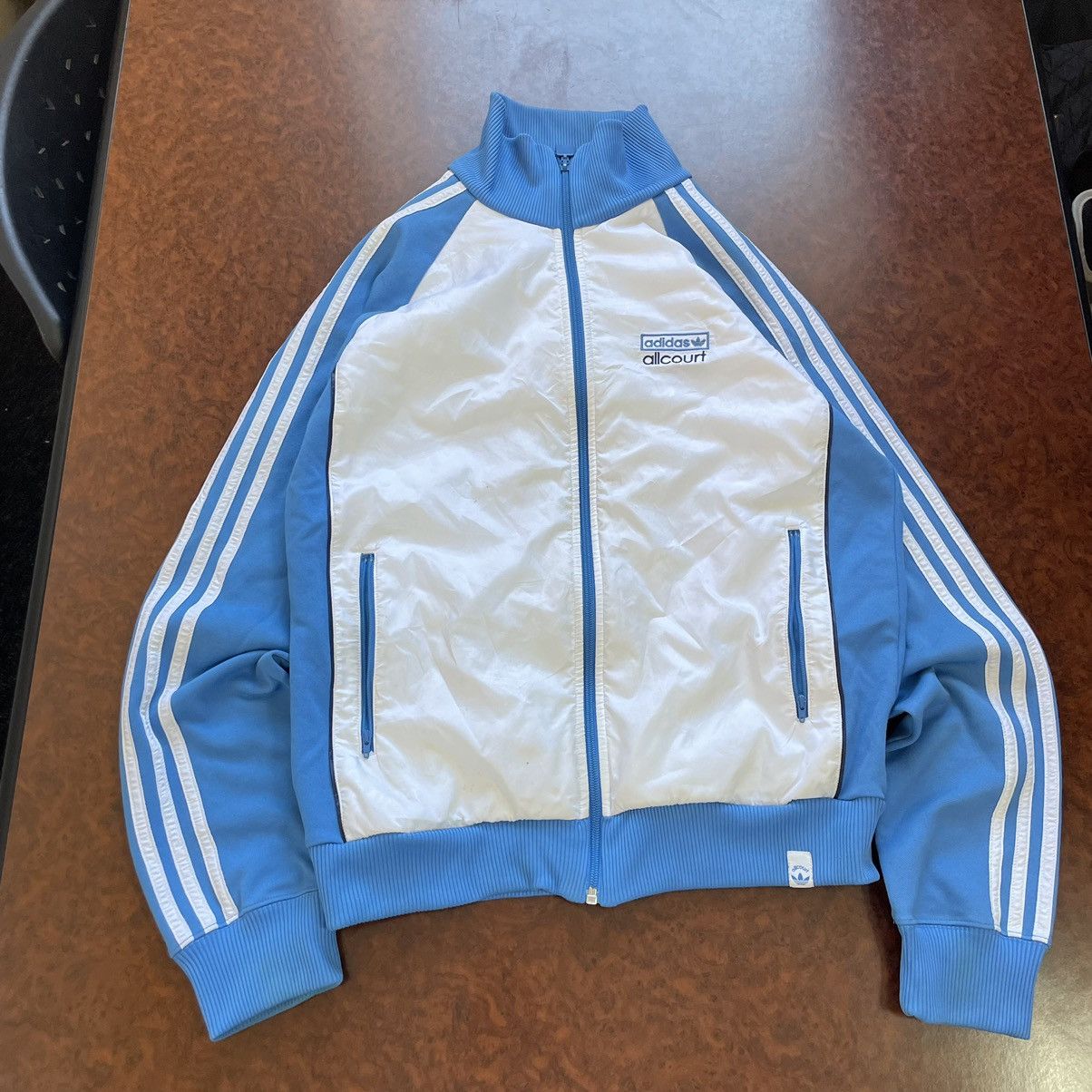 Adidas × Vintage 00s Adidas Track Jacket baby blue bomber sweatshirt allcourt Size US M / EU 48-50 / 2 - 1 Thumbnail