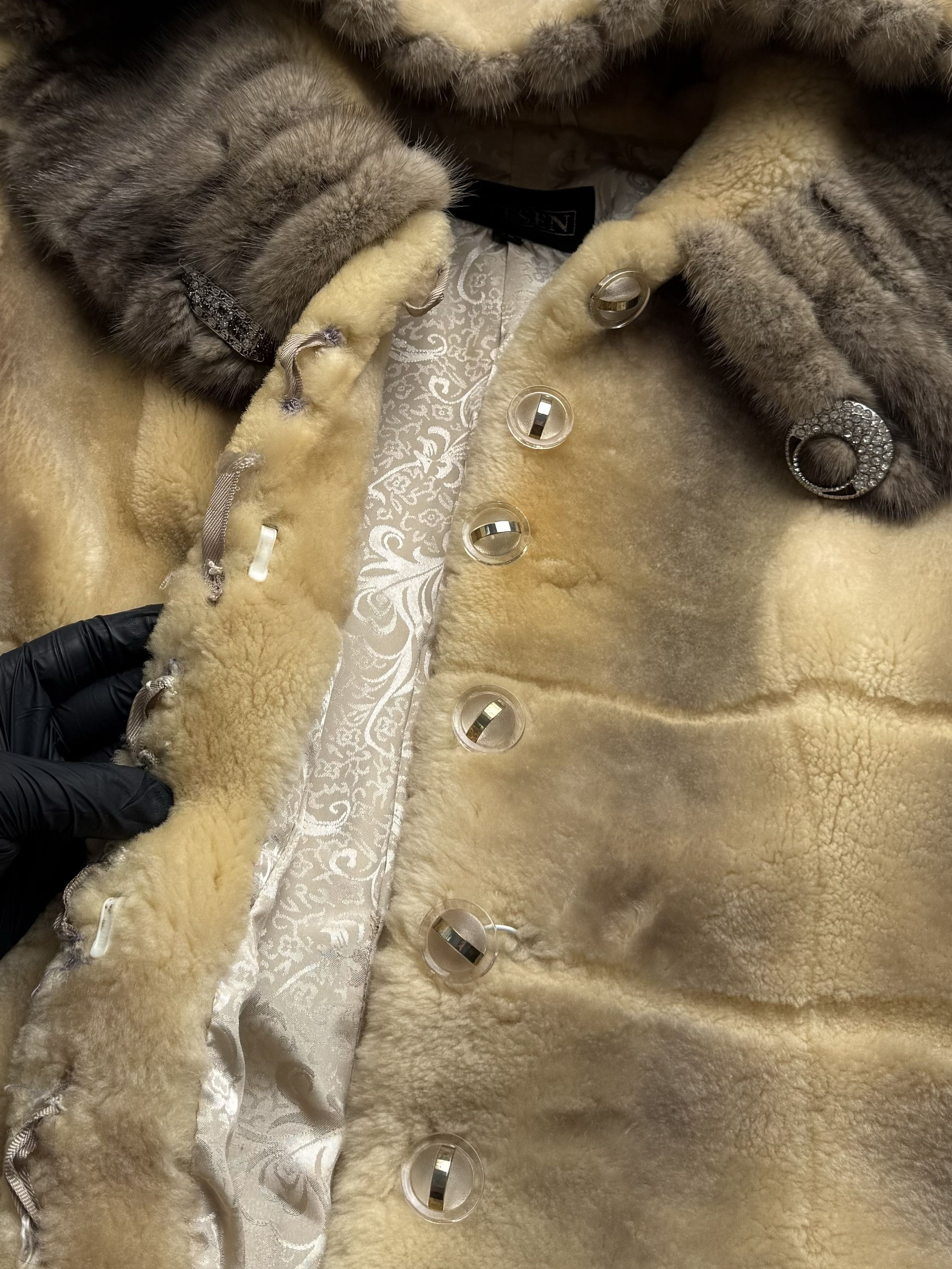 Vintage Vintage Real Sheepskin Hooded Coat Size L / US 10 / IT 46 - 10 Thumbnail