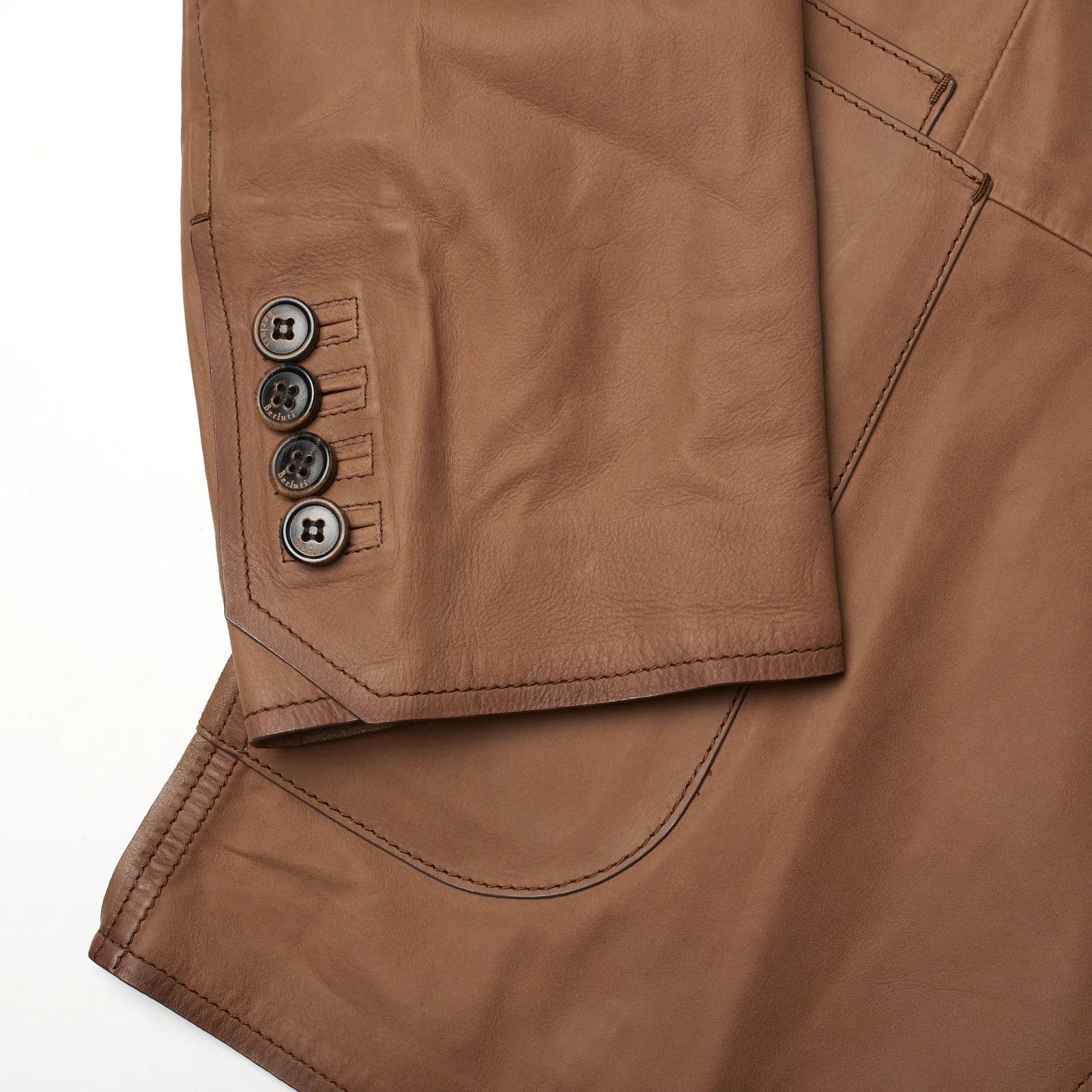 Berluti BERLUTI Paris Light Brown Calfskin Leather Unlined Jacket Size US M / EU 48-50 / 2 - 4 Thumbnail