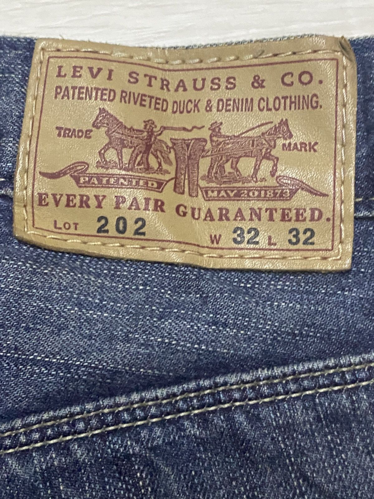 Levi's Levis 202 Vietnam Crazy Wash Distressed Buckle Back Jeans Size US 33 - 15 Thumbnail