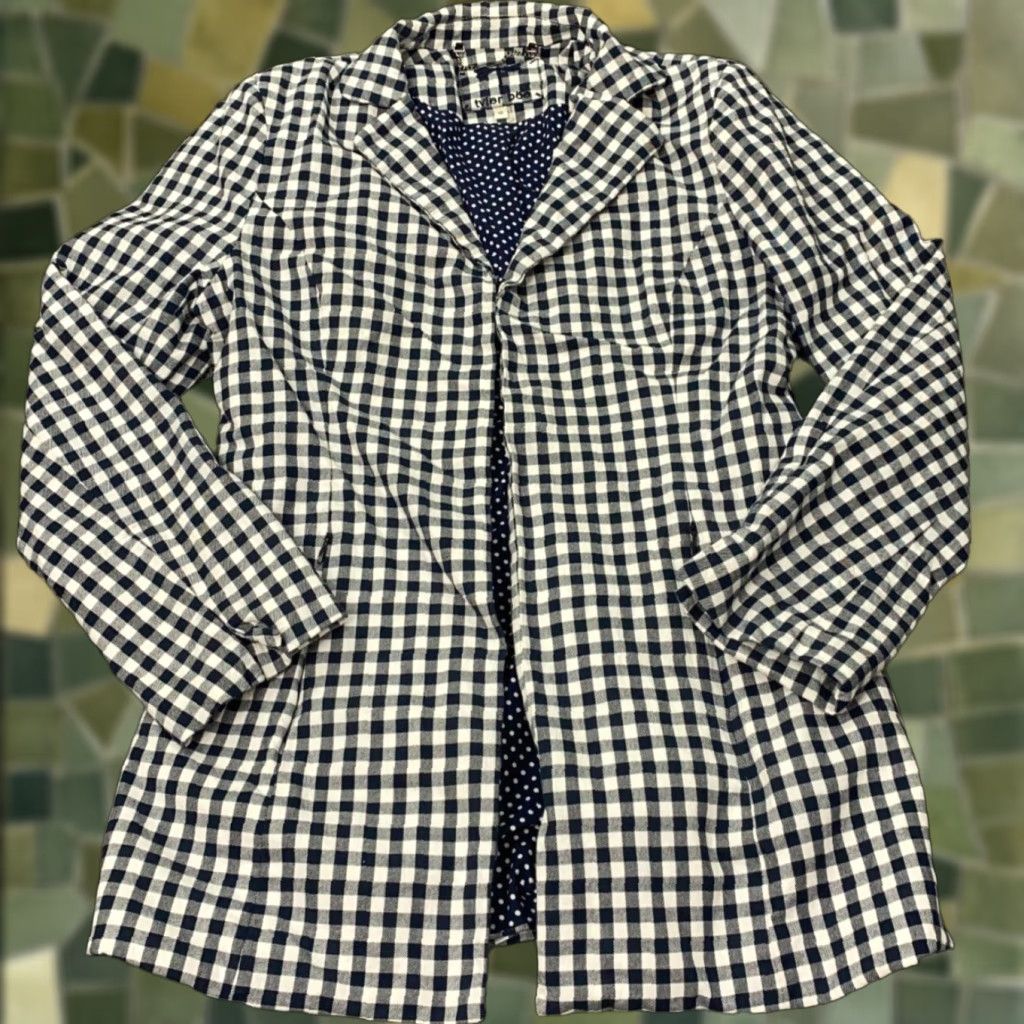 Vintage Tyler Boe Jacket Womens Size 10 Blue White Check Gingham Plaid Lined Stretch Size L / US 10 / IT 46 - 1 Thumbnail