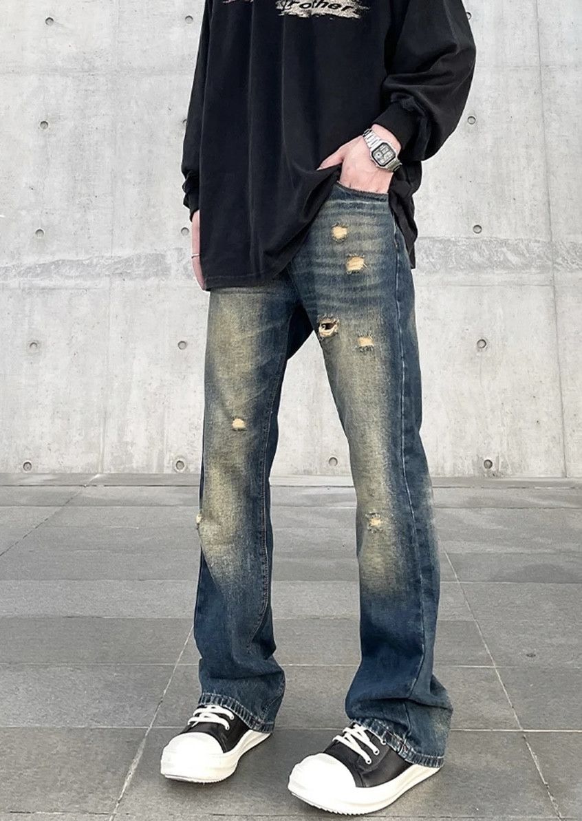 Japanese Brand × Jean Distressed Blue Flared Jeans Size US 30 / EU 46 - 1 Thumbnail