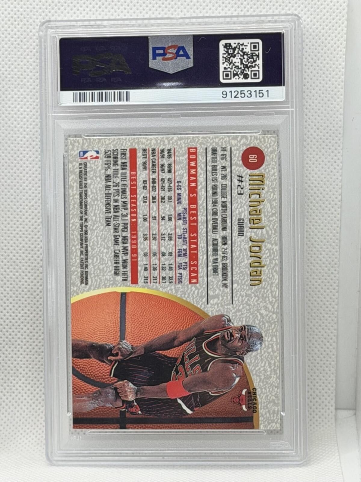 Other 1997 Bowman's Best Michael Jordan #60 Basketball Card PSA 7 Size ONE SIZE - 12 Thumbnail