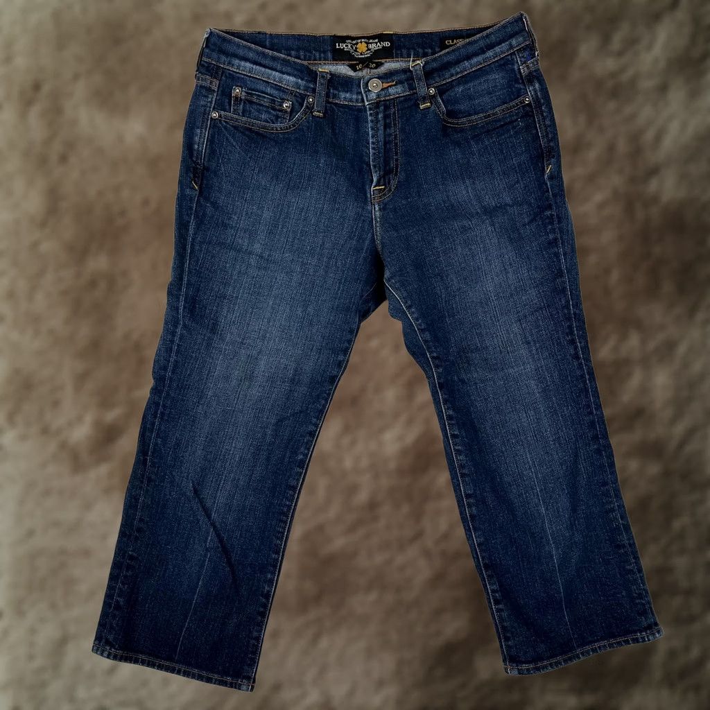 Lucky Brand Lucky Brand Classic Rider Crop Jeans Womens 10/30 Blue Medium Wash Stretch Denim Jeans Size 32" / US 10 / IT 46 - 1 Thumbnail