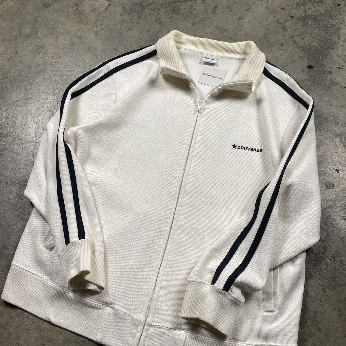 Converse × Vintage y2k Converse Striped Zip Up Sweater Jacket Size US M / EU 48-50 / 2 - 4 Thumbnail