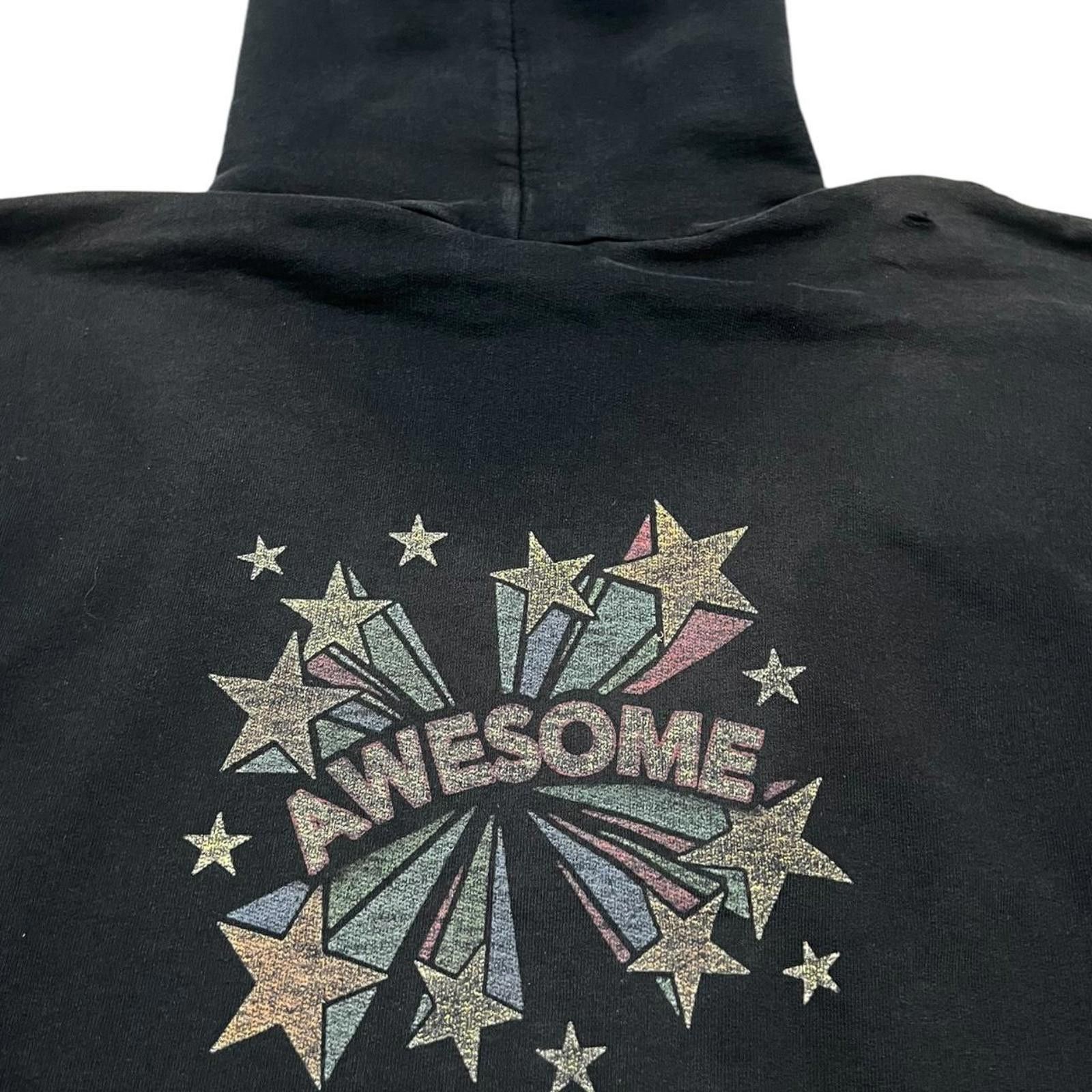 Hanes Vintage 90s Awesome Destressed Black Hoodie Size US M / EU 48-50 / 2 - 3 Thumbnail