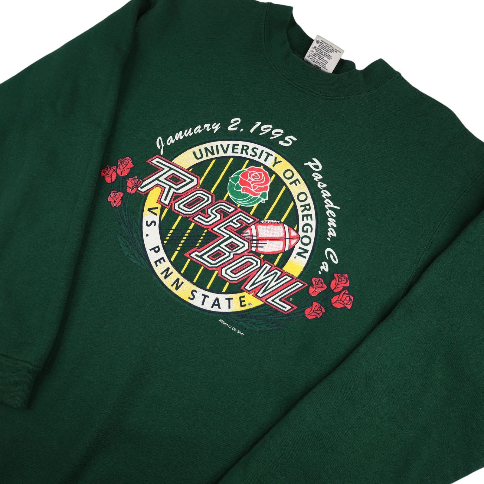 NCAA × Vintage VTG 1995 University of Oregon Ducks Rose Bowl Sweatshirt Size US M / EU 48-50 / 2 - 2 Thumbnail