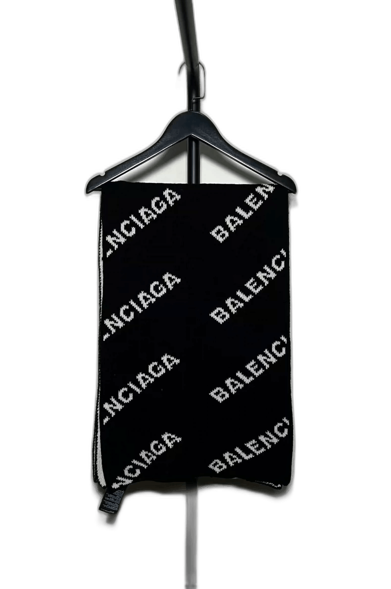Balenciaga Balenciaga Double-Sided Logo Wool Scarf Size ONE SIZE - 1 Thumbnail
