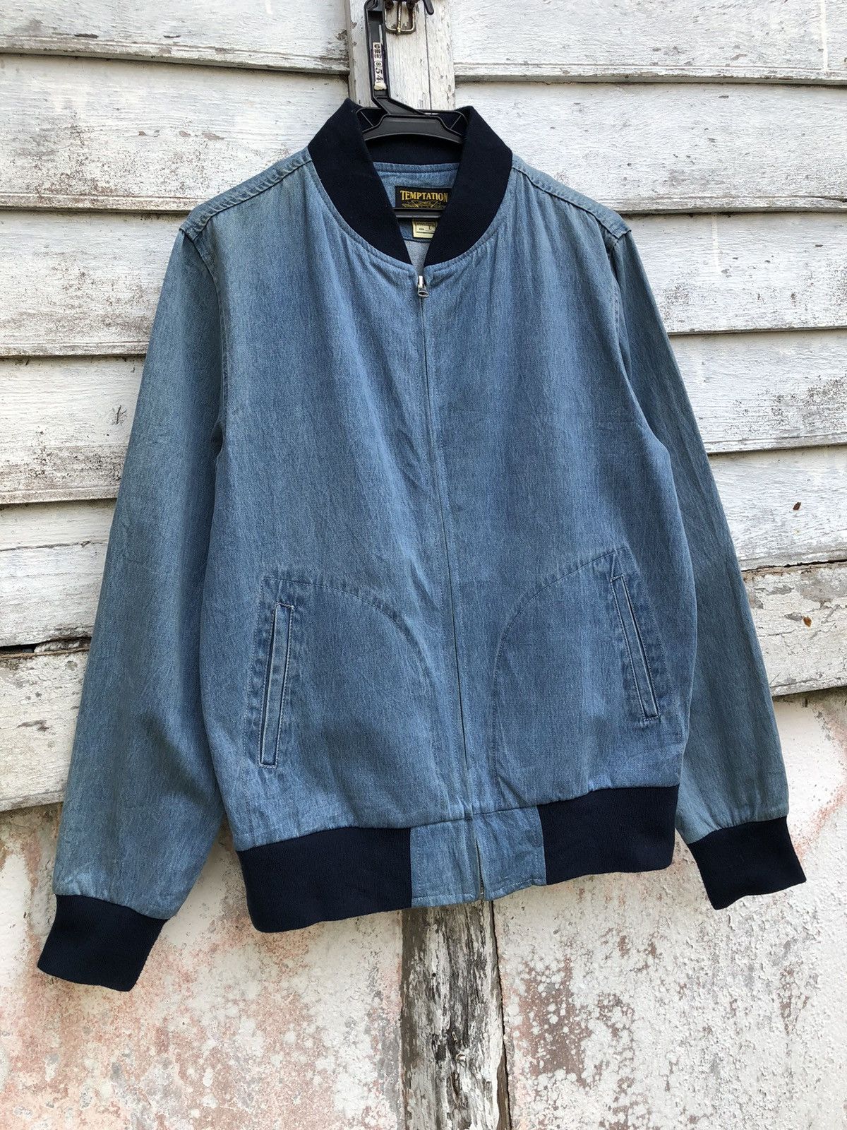 image of Hysteric Glamour x If Six Was Nine Temptation Denim Flight Jacket in Blue, Men's (Size Large)