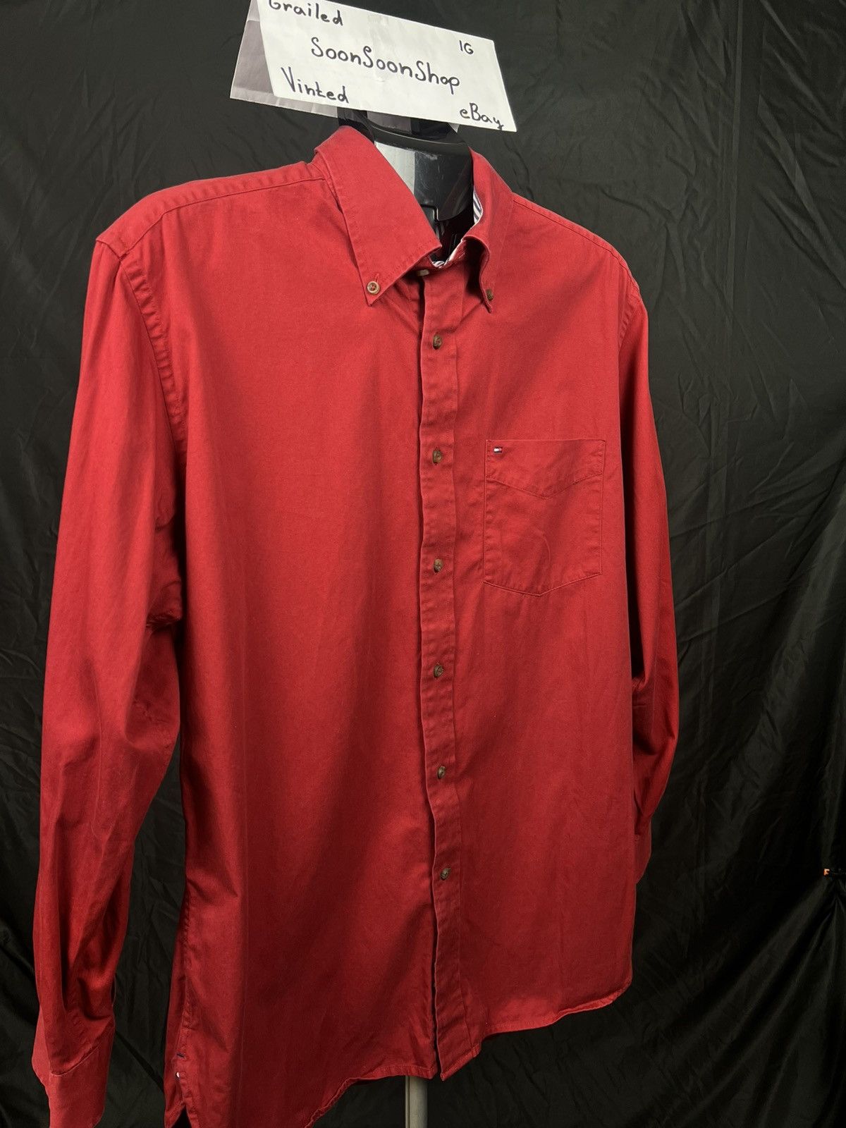 Tommy Hilfiger Tommy Hilfiger vintage red heavy shirt Size US L / EU 52-54 / 3 - 2 Thumbnail