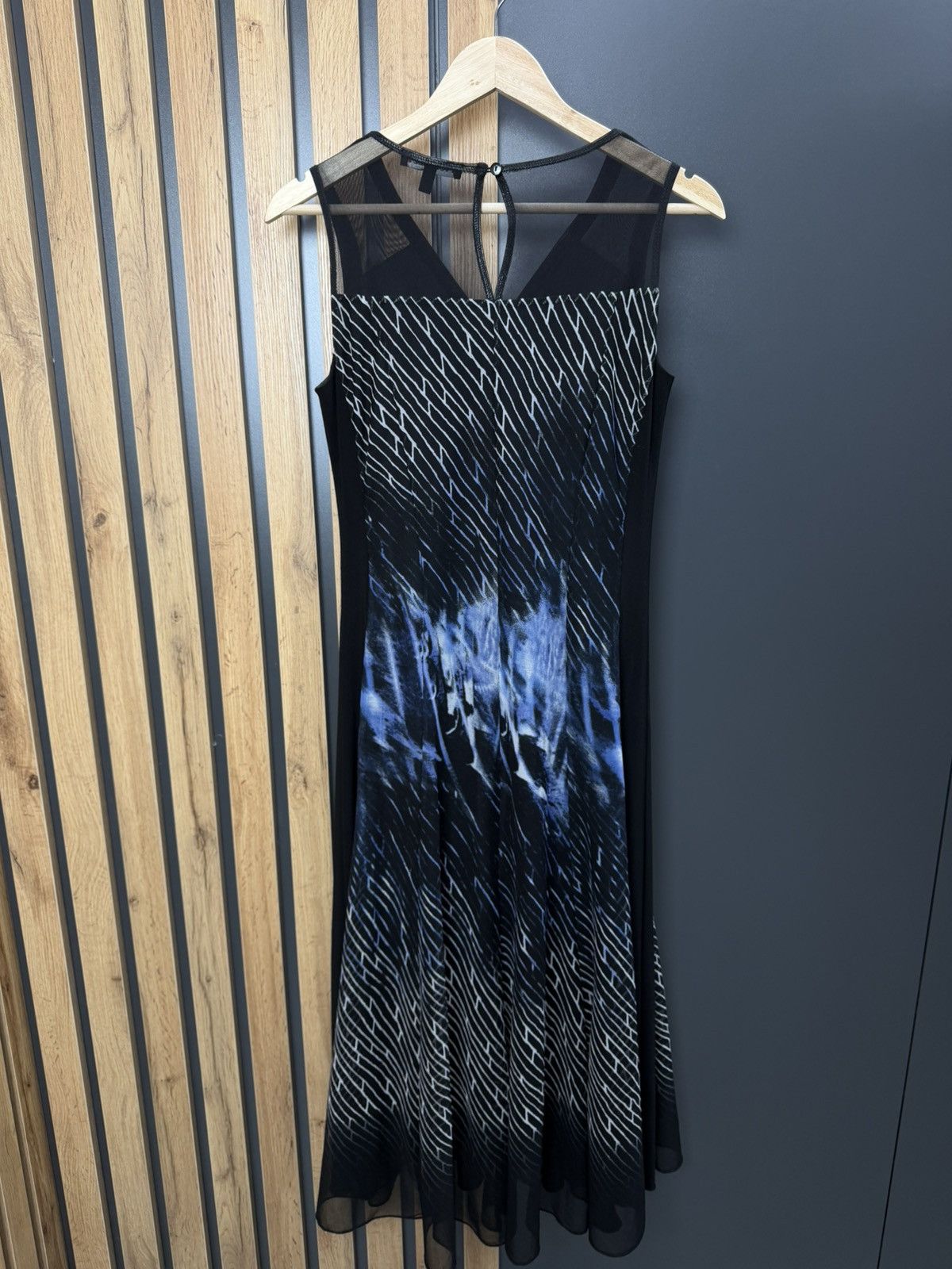 Other Picadilly Canada Mesh Midi Dress Black Blue Abstract S Size S / US 4 / IT 40 - 7 Thumbnail