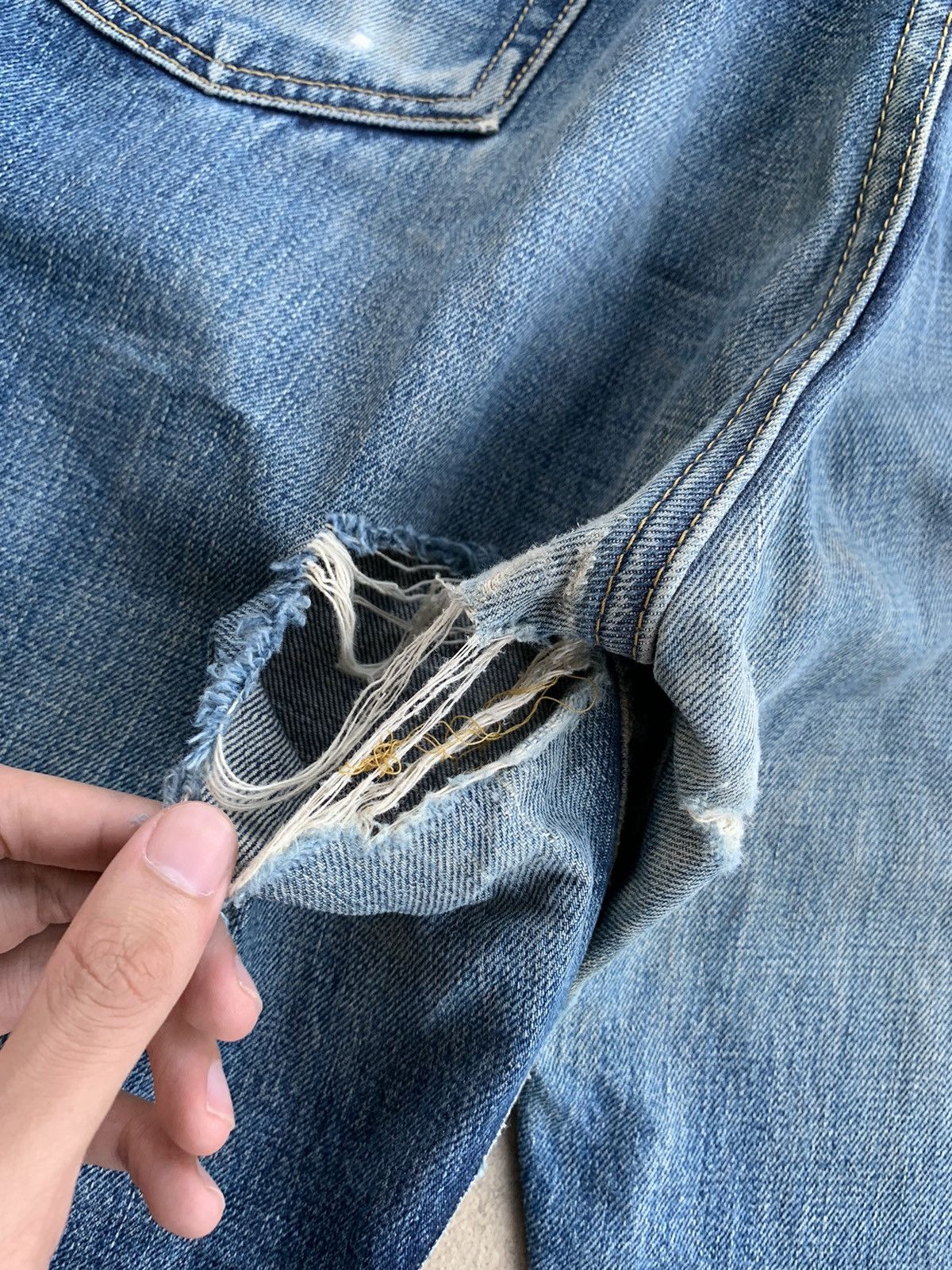 Levi's × Vintage Vintage Levis Big E 503B Selvedge Distressed Denim Size US 34 / EU 50 - 14 Thumbnail