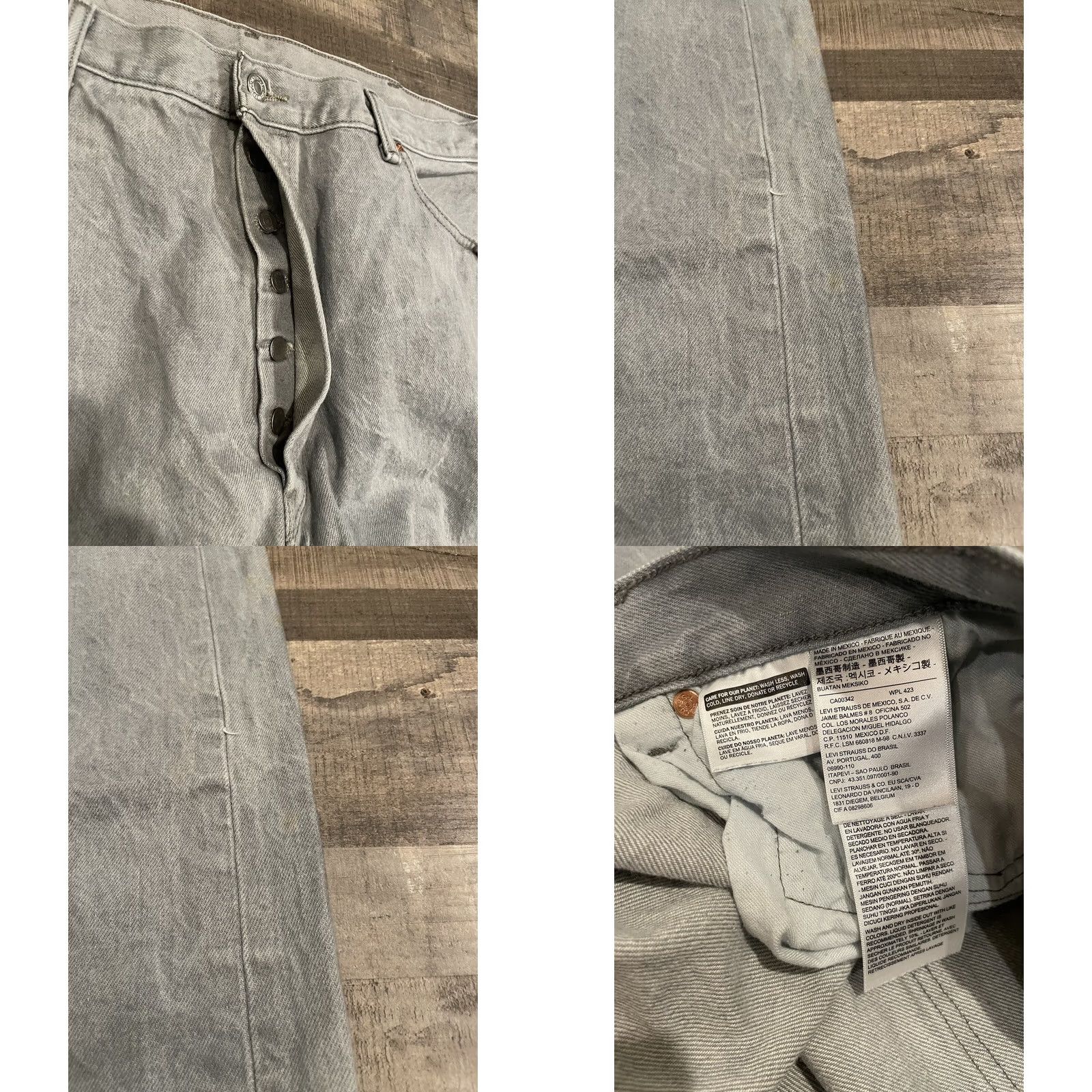 Levi's Levi'S 501 Jeans Mens 42x34 Gray - Mid Rise Button Style Size US 42 / EU 58 - 8 Thumbnail