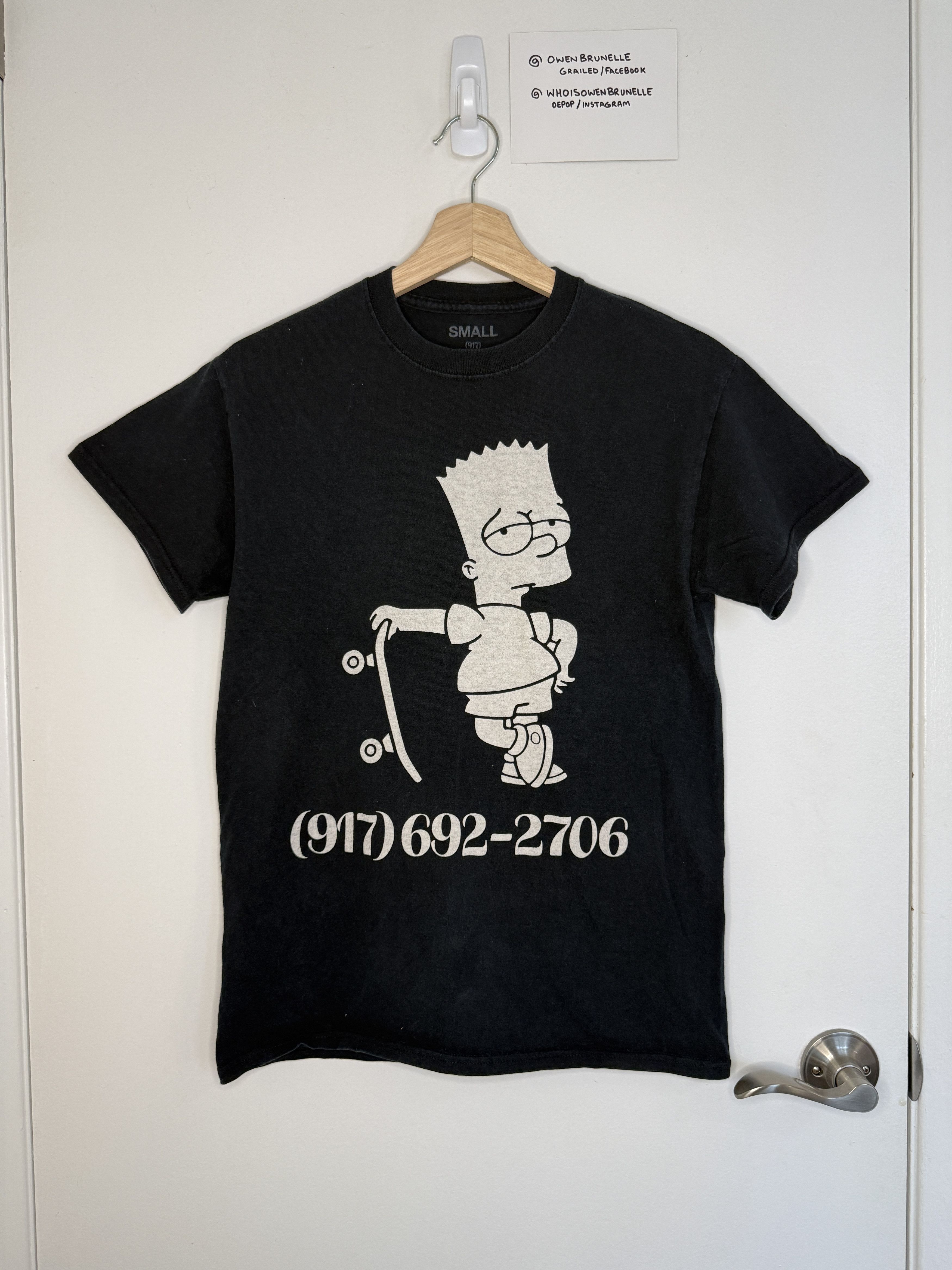 Call Me 917 Call Me 917 Bart Simpson Phone Number Tee Black Small Rare Size US S / EU 44-46 / 1 - 1 Thumbnail