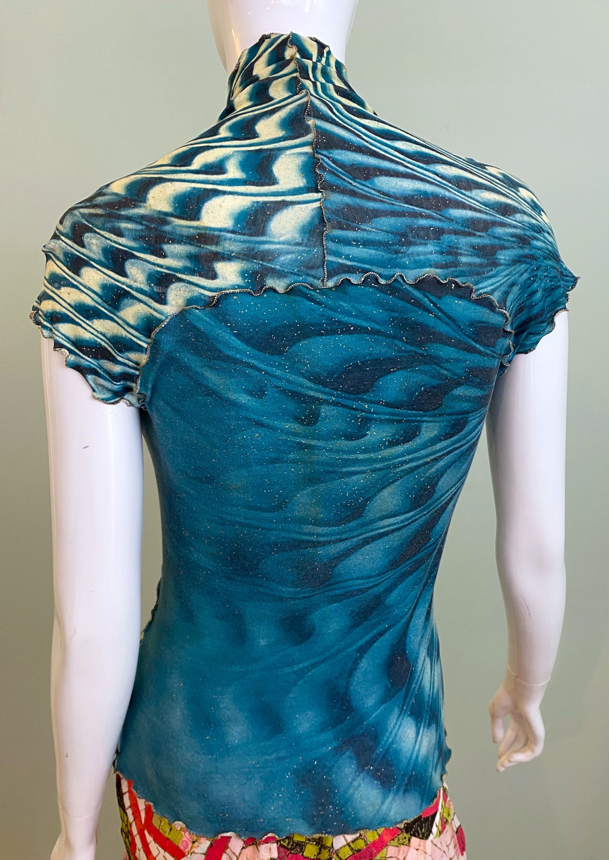 Roberto Cavalli Roberto Cavalli S/S 2001 Psychedelic Swirl Tee Top Size M / US 6-8 / IT 42-44 - 5 Thumbnail