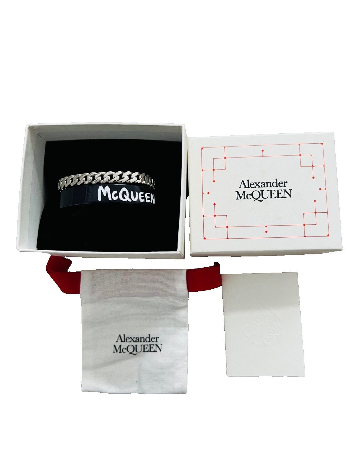 Alexander McQueen Alexander McQueen Graffiti Open Cuff Bracelet ( Small ) Size ONE SIZE - 3 Thumbnail