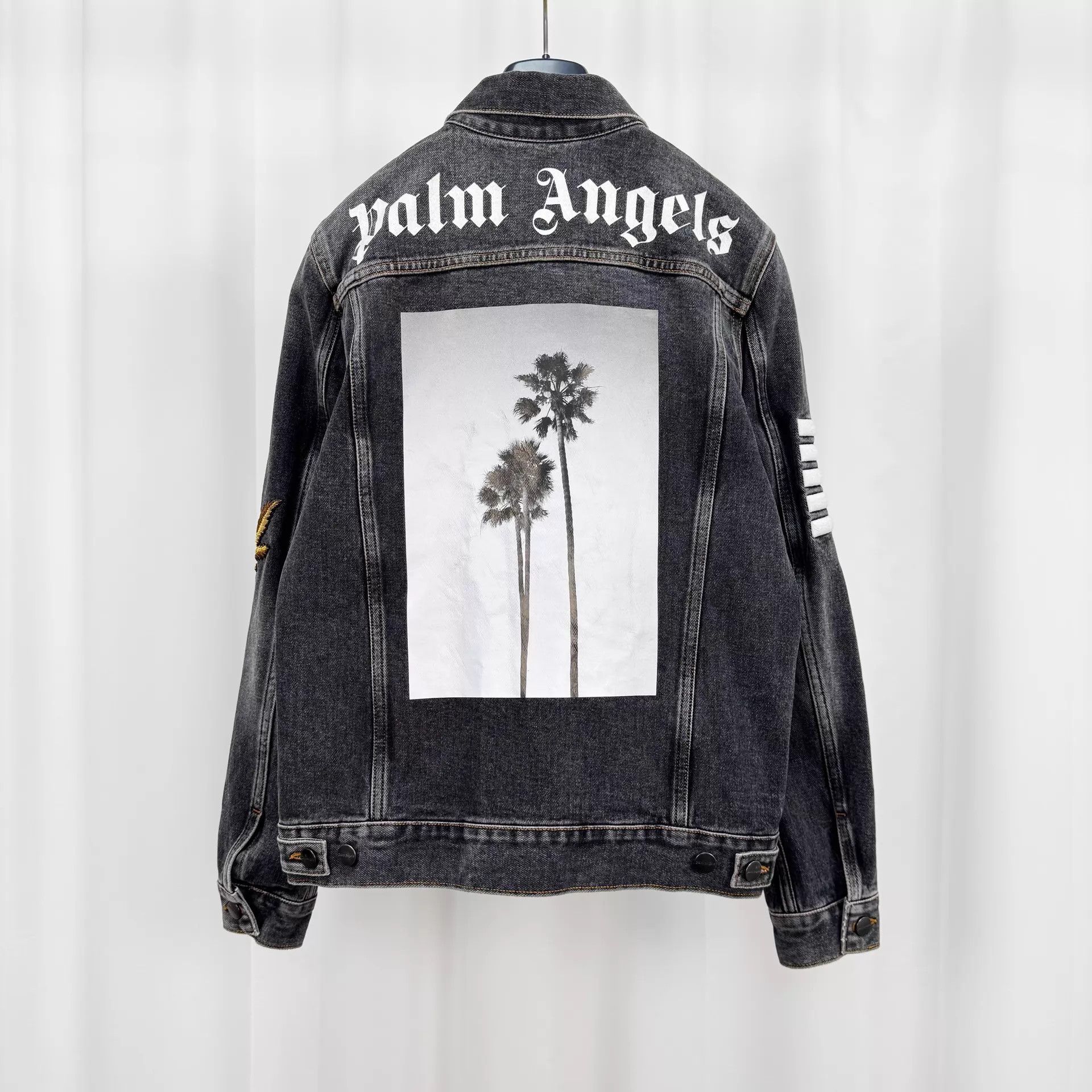 Palm Angels Palm Angels Logo Print Denim Jacket S 99 New Size S / US 4 / IT 40 - 2 Thumbnail