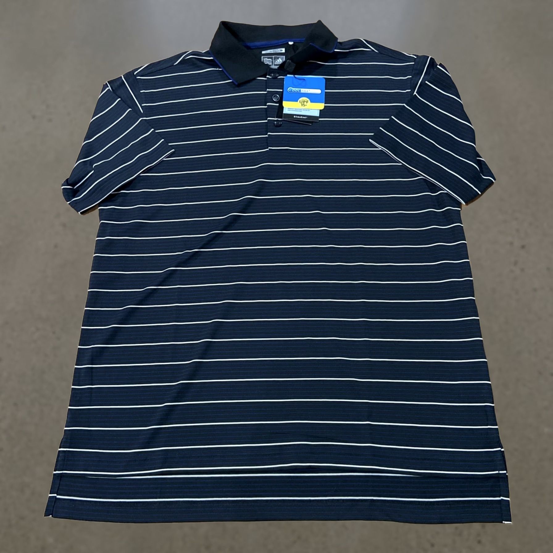 Adidas Adidas Climacool Performance Polo Mens XL Black Blue NWT Golf Breathable Lightweight Short Sleeve Shirt Sports 90s Size US XL / EU 56 / 4 - 1 Thumbnail