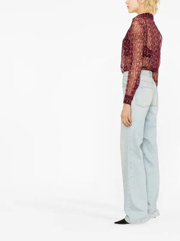 Versace o1y0226 Silk Shirt in Fuchsia/Black Size M / US 6-8 / IT 42-44 - 3 Thumbnail