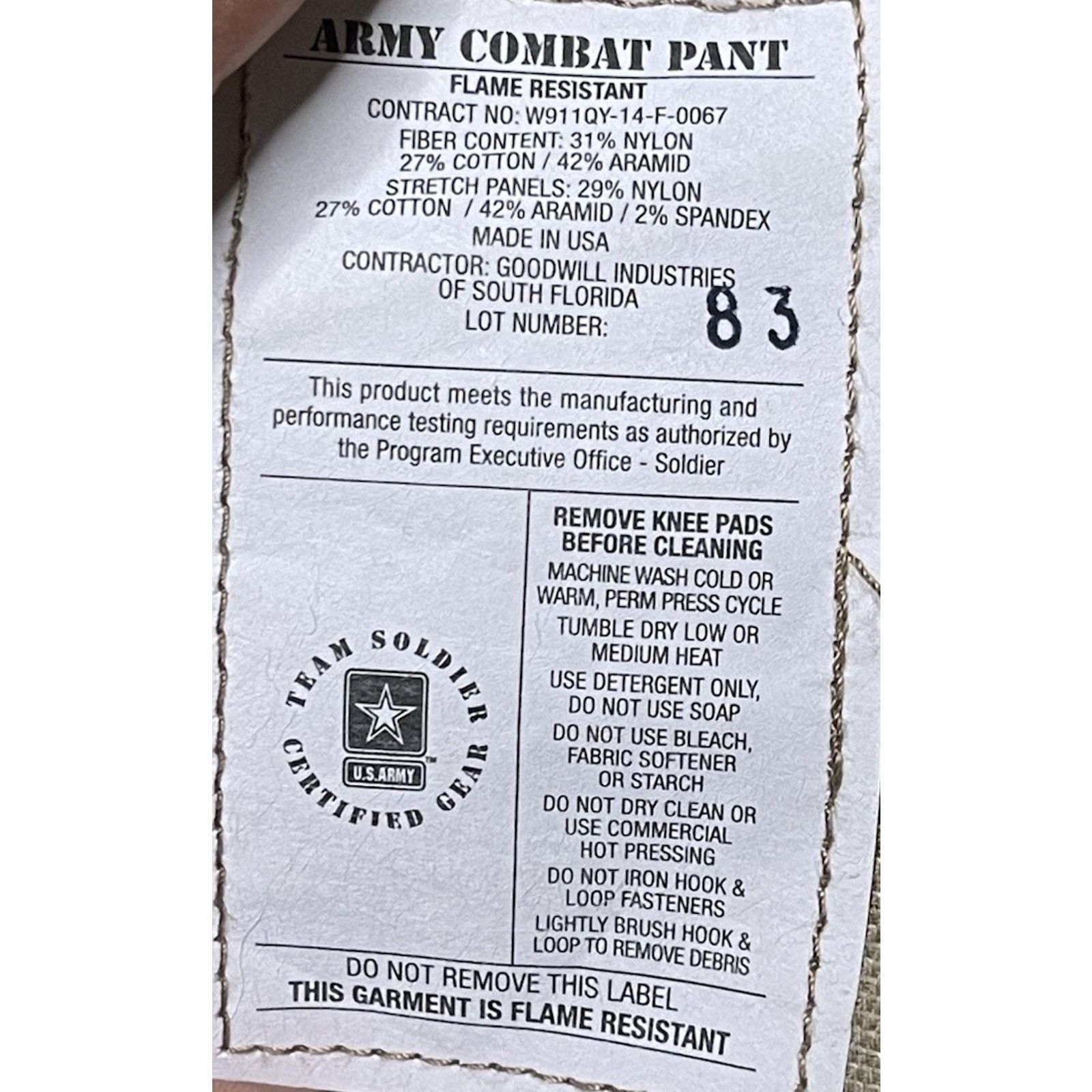 Other Flame Resistant Multicam Army Pant L/R 8415-01-F01-2848 Size US 38 / EU 54 - 4 Thumbnail