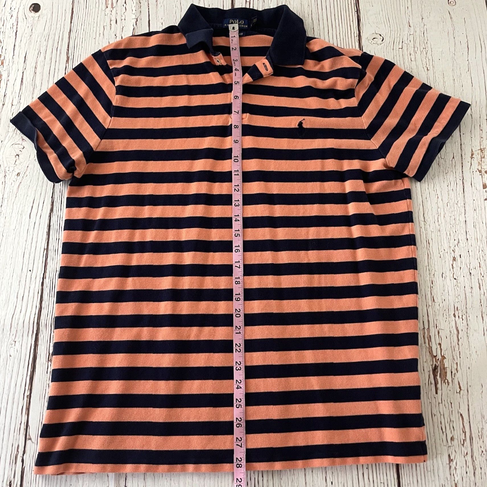 Polo Ralph Lauren Polo Ralph Lauren Short Sleeve Polo Shirt Mens XL Orange Striped Slim Fit Button-Up Size US XL / EU 56 / 4 - 5 Thumbnail