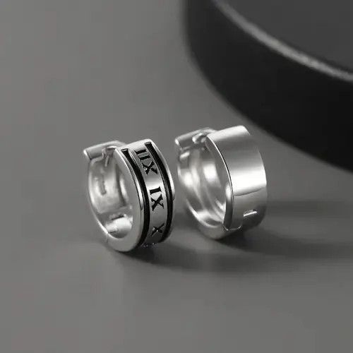 Other 925 Silver Plated Silver Hoop Earrings for Men Women Size ONE SIZE - 1 Thumbnail