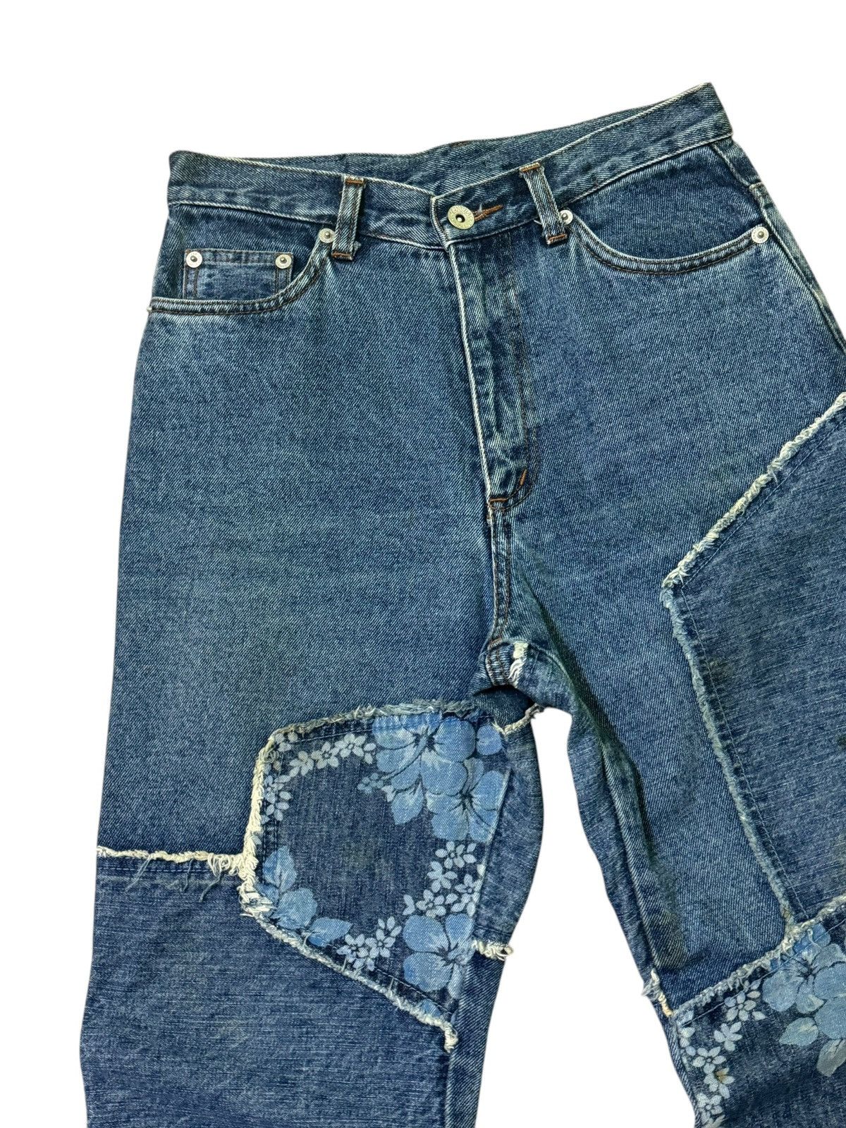 Vintage Crazy Flared CAT Reconstructed Reworked jeans Size 26" / US 2 / IT 38 - 4 Thumbnail