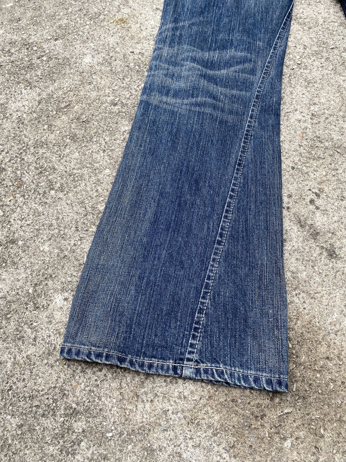 Edwin × Japanese Brand × Tornado Mart 2000s - Edwin Blue Trip Claw Marks Design Flare Denim Size US 32 / EU 48 - 10 Thumbnail