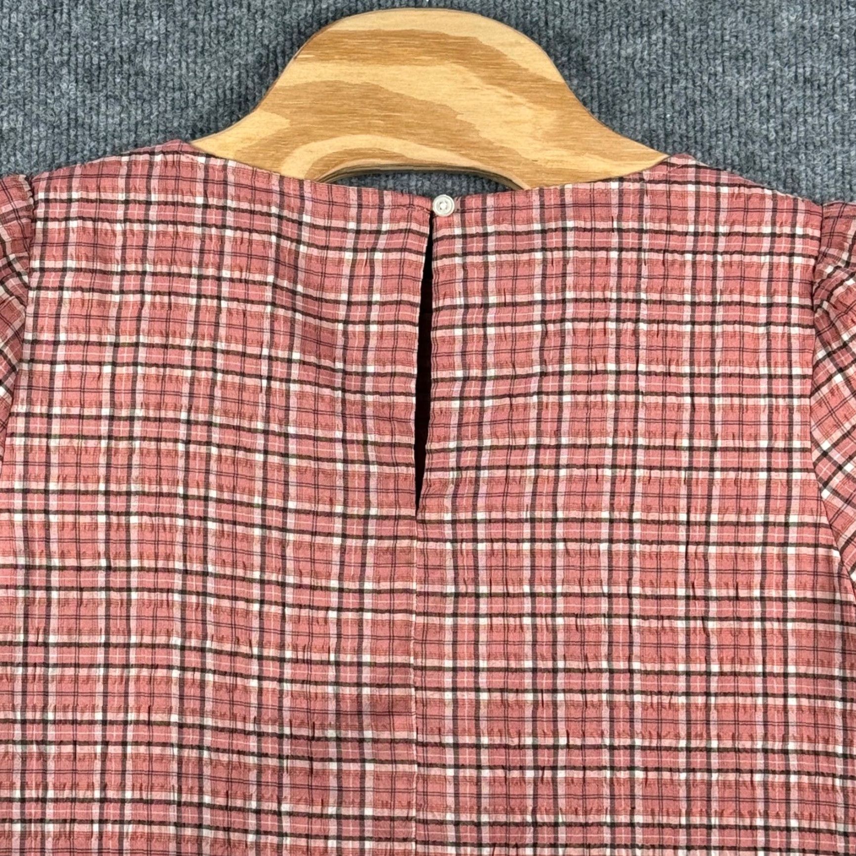 Loft Loft Plaid Seersucker Shift Dress 3/4 Sleeve Lined Pink Small Womens Vintage? No (adjust to non-vintage) Size S / US 4 / IT 40 - 3 Thumbnail