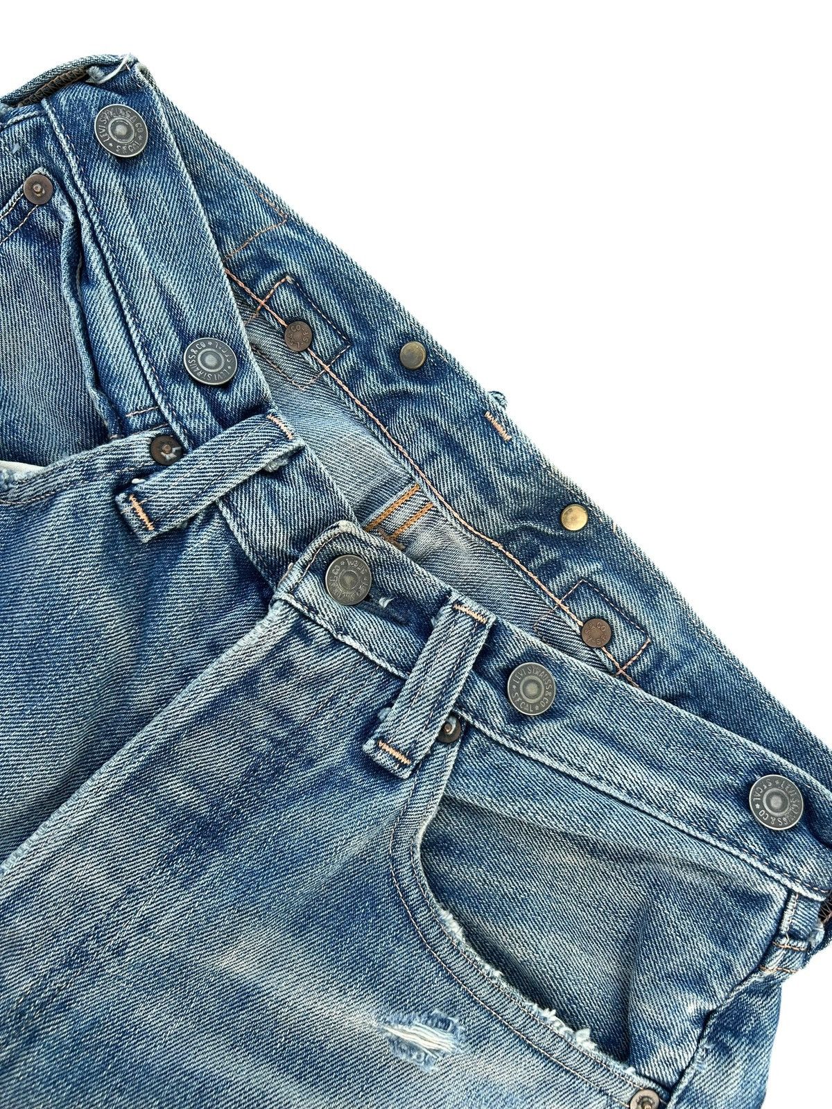 Kapital Vintage Levis Big E Selvedge Buckle Back Thrashed Denim Jean Size US 30 / EU 46 - 6 Thumbnail