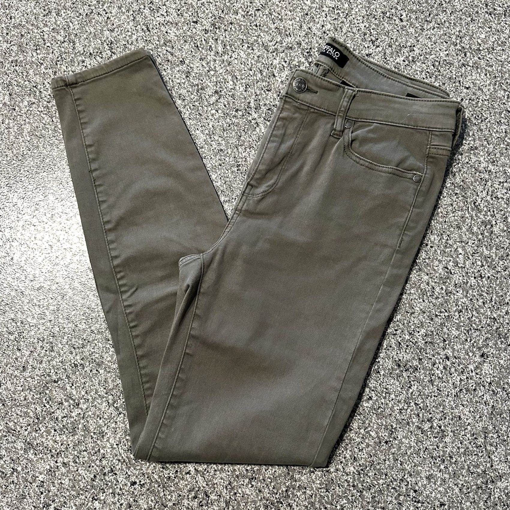 Vintage Buffalo Jeans Womens 27x27 Havana High Rise Ankle Army Green Buffalo David Bitton Slim Button Zip 4 XS? Size 27" / US 4 / IT 40 - 2 Thumbnail