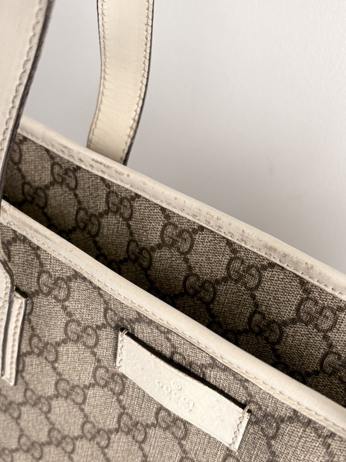 Gucci Gucci Supreme GG Monogram Large Tote Bag PVC Canvas White Size ONE SIZE - 5 Thumbnail