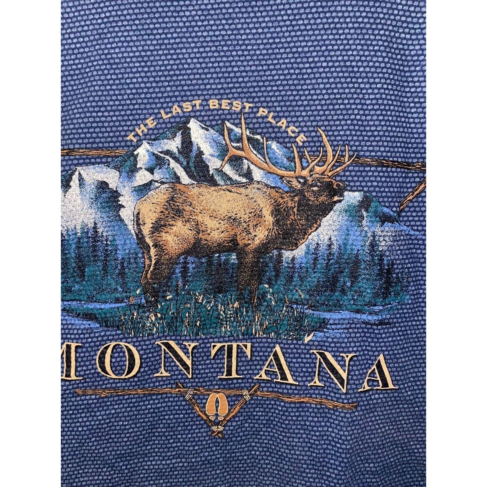 Vintage 90s Montana MT The Last Best Place Elk Animal Shirt 1990s L Size US L / EU 52-54 / 3 - 2 Thumbnail