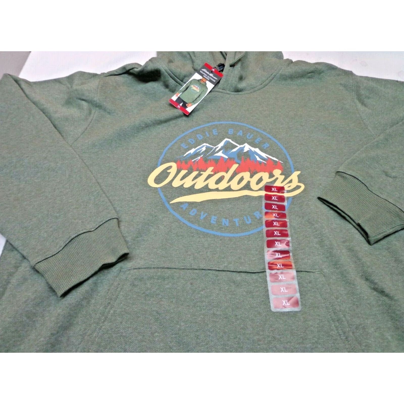 Eddie Bauer Eddie Bauer Hoodie Pullover Fleece Outdoor Logo Men XL Green Heather All Seasons New Size US XL / EU 56 / 4 - 2 Thumbnail
