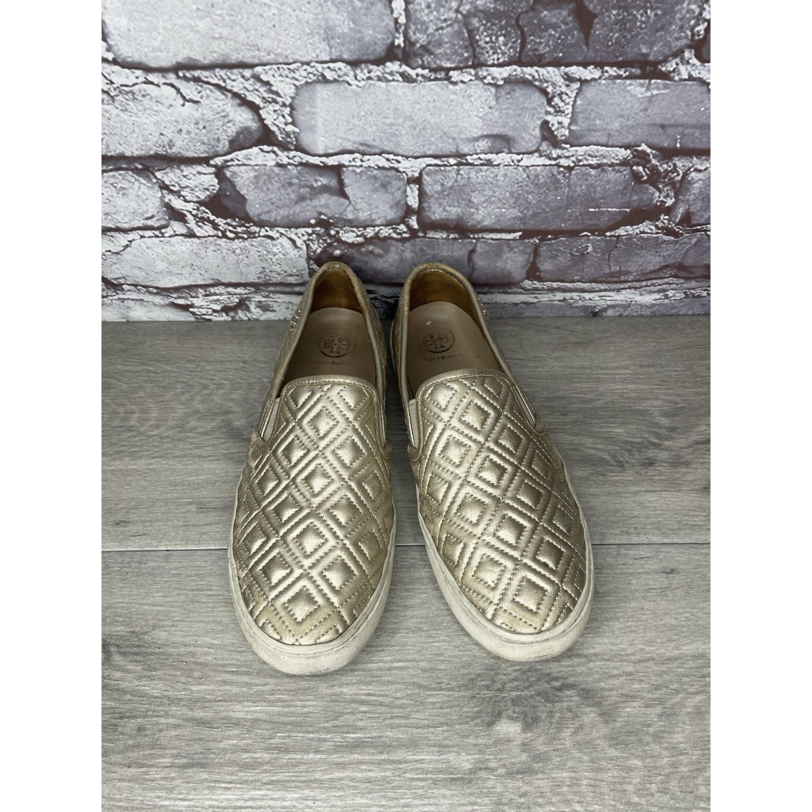 Tory Burch Tory Burch Jesse Quilted Tennis French Gold Leather Shoes Wo Size US 8.5 / IT 38.5 - 10 Thumbnail