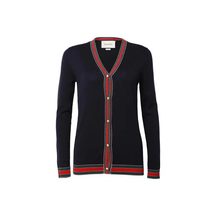Gucci Gucci Striped V-Neck Long Sleeve Sweater Size S / US 4 / IT 40 - 1 Thumbnail