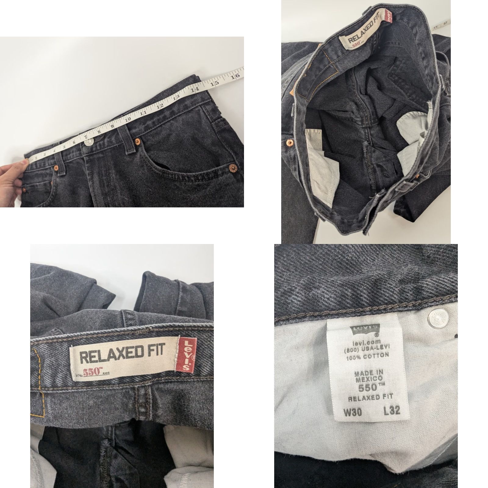 Levi's VINTAGE Levi's 550 Jeans Mens 30x32 Black Denim Relaxed Fit Straight 30in Inseam 28in Waist Grunge City Skate N/A Size US 30 / EU 46 - 8 Thumbnail