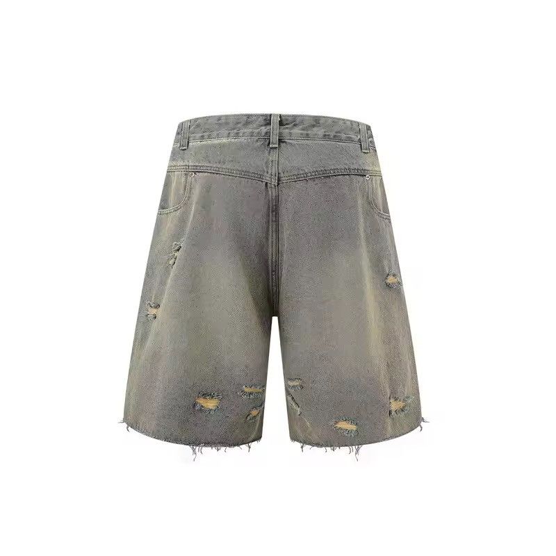 Japanese Brand × Jean Destroy Distressed Washed Loose Vintage Retro Shorts Size US 29 - 8 Thumbnail