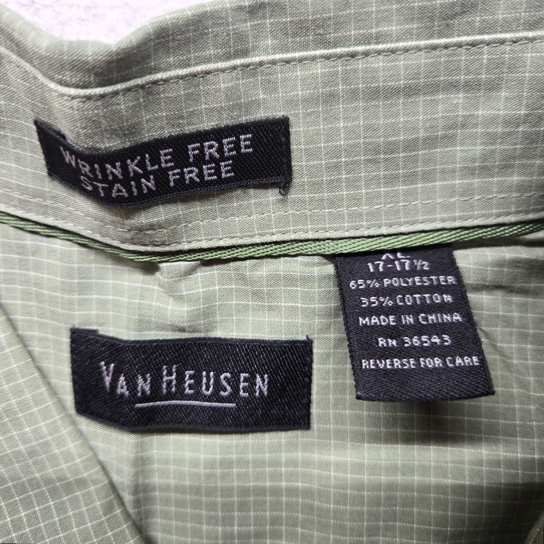 Van Heusen Van Heusen Green Geometric Button-Up Shirt Long Sleeve Adult XL Men's Size US XL / EU 56 / 4 - 3 Thumbnail
