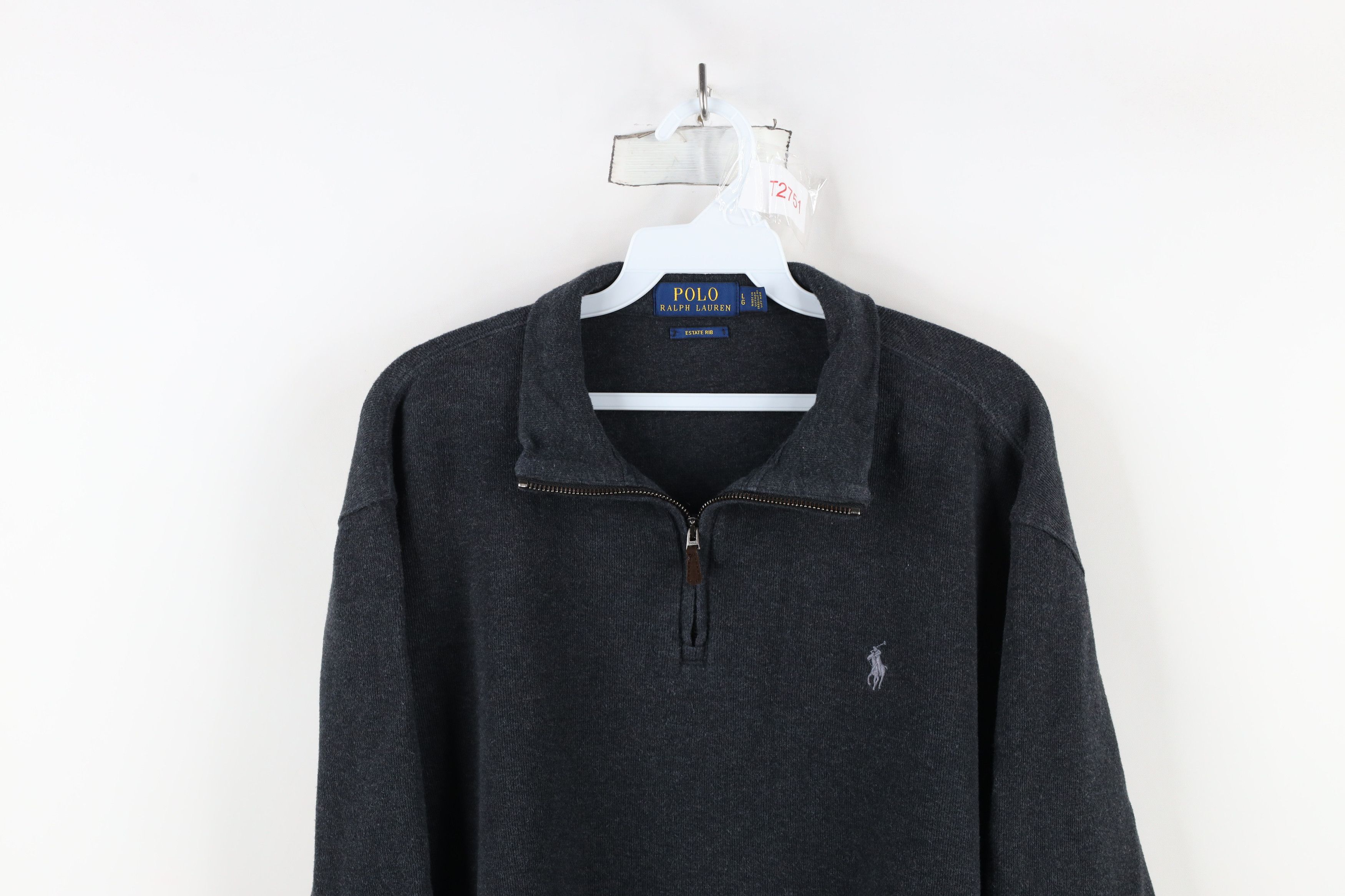 Ralph Lauren × Vintage Vintage Ralph Lauren Estate Rib Knit Half Zip Sweater Size US L / EU 52-54 / 3 - 2 Thumbnail