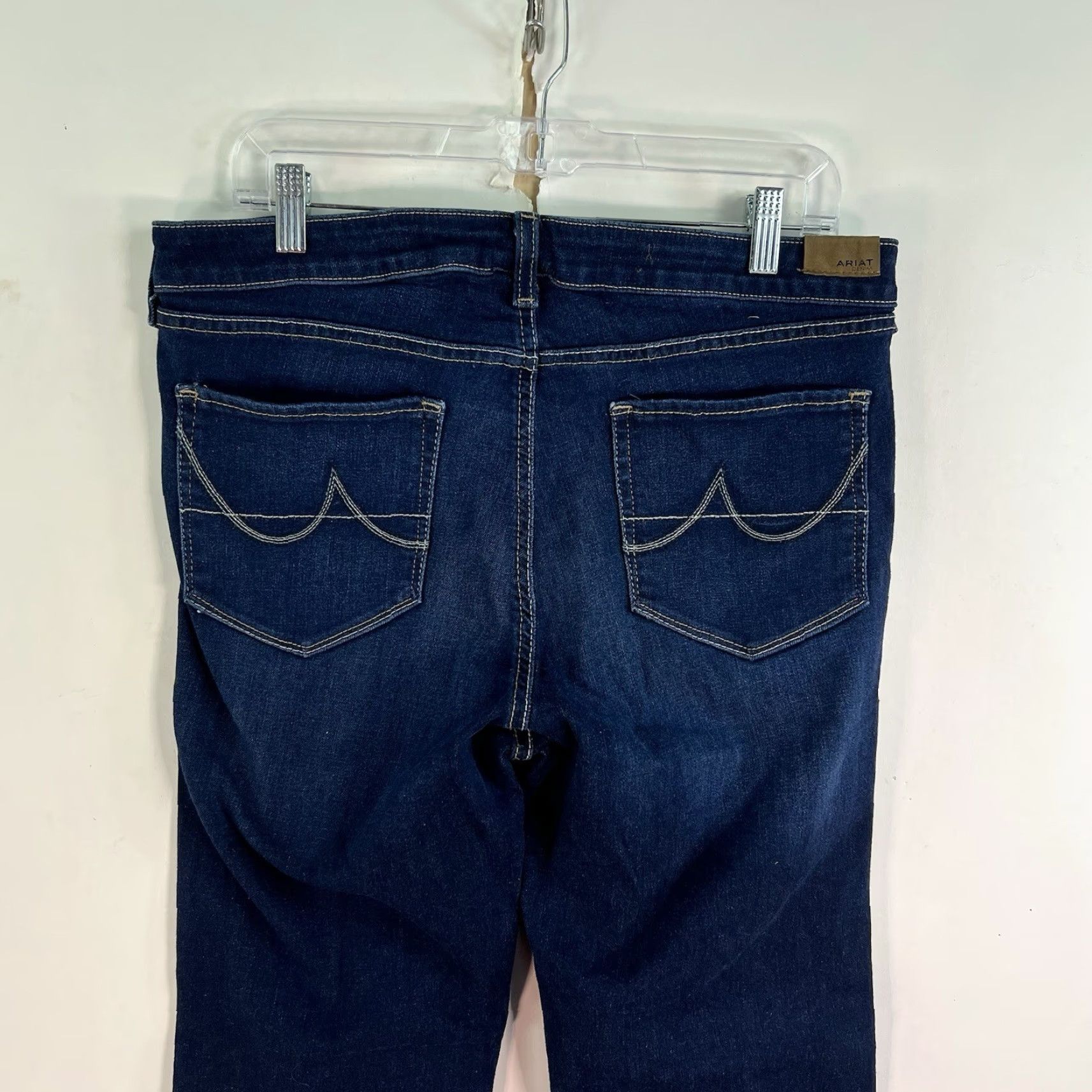 Ariat VINTAGE? No. Ariat Katie Flare Jeans Denim Women’s Size 32 L Blue 32 Inseam Dark Wash Embroidered Logo Western Cowboy 90s Style Womens Size 24" / US 00 / IT 34 - 7 Thumbnail
