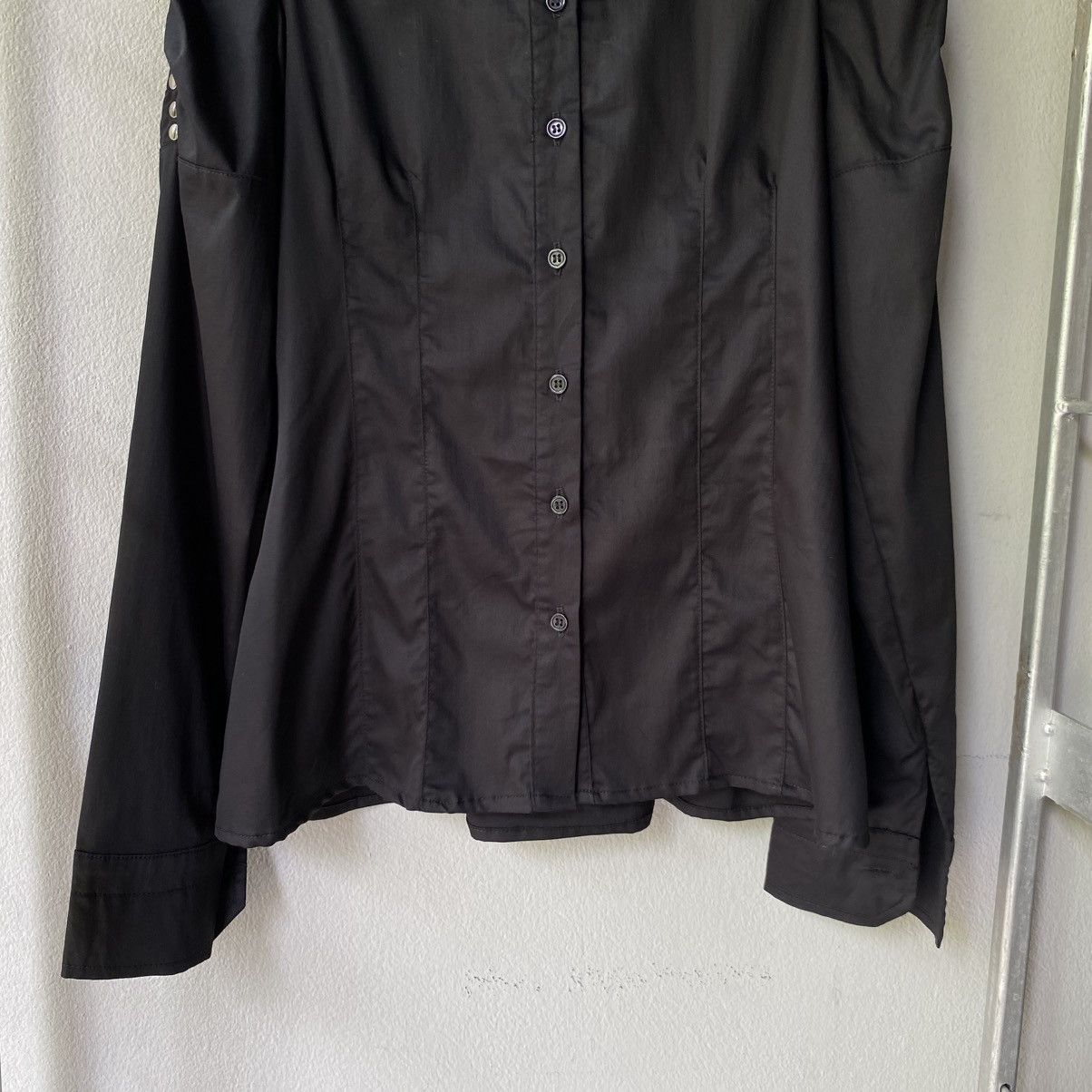 Designer GUARAPO Y2K Punk Black Shirt Studded Puff Shoulders Size M / US 6-8 / IT 42-44 - 6 Thumbnail