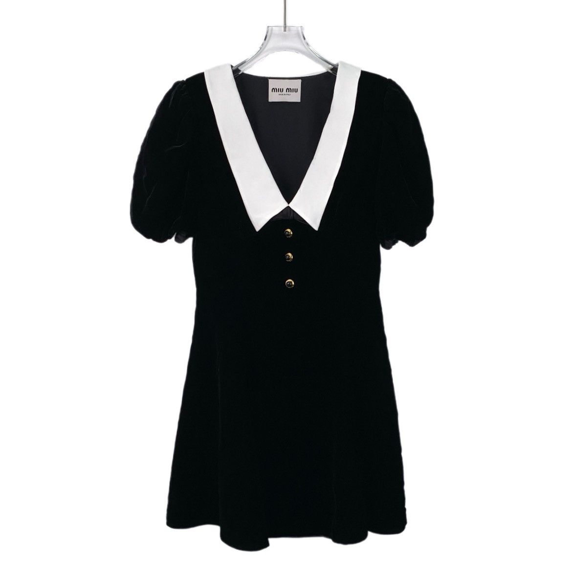 Miu Miu Miu Miu 22 Black V-Neck Single Breasted Bubble Sleeve Dress Size M / US 6-8 / IT 42-44 - 1 Thumbnail