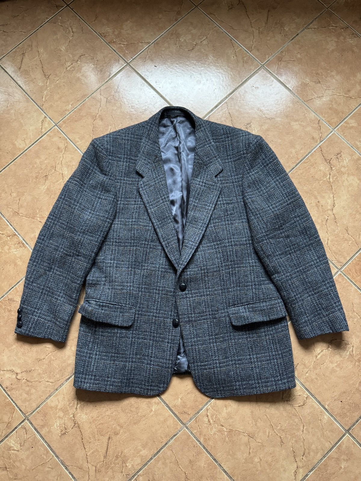 Harris Tweed Harris Tweed vintage checkered 2 button wool blazer Size 46R - 1 Thumbnail