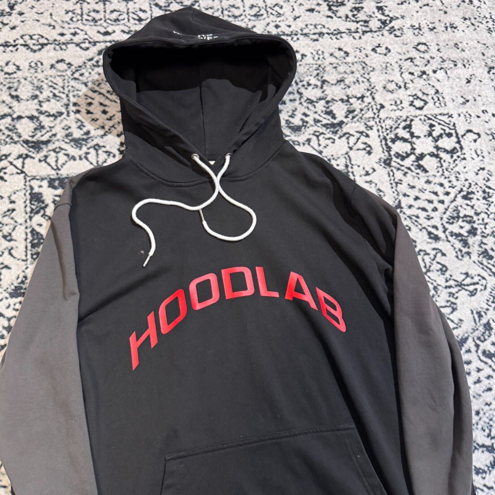 Vintage Vintage Hoodlab Unisex Gray Black Cotton Hoodie Size XL Size US XL / EU 56 / 4 - 4 Thumbnail