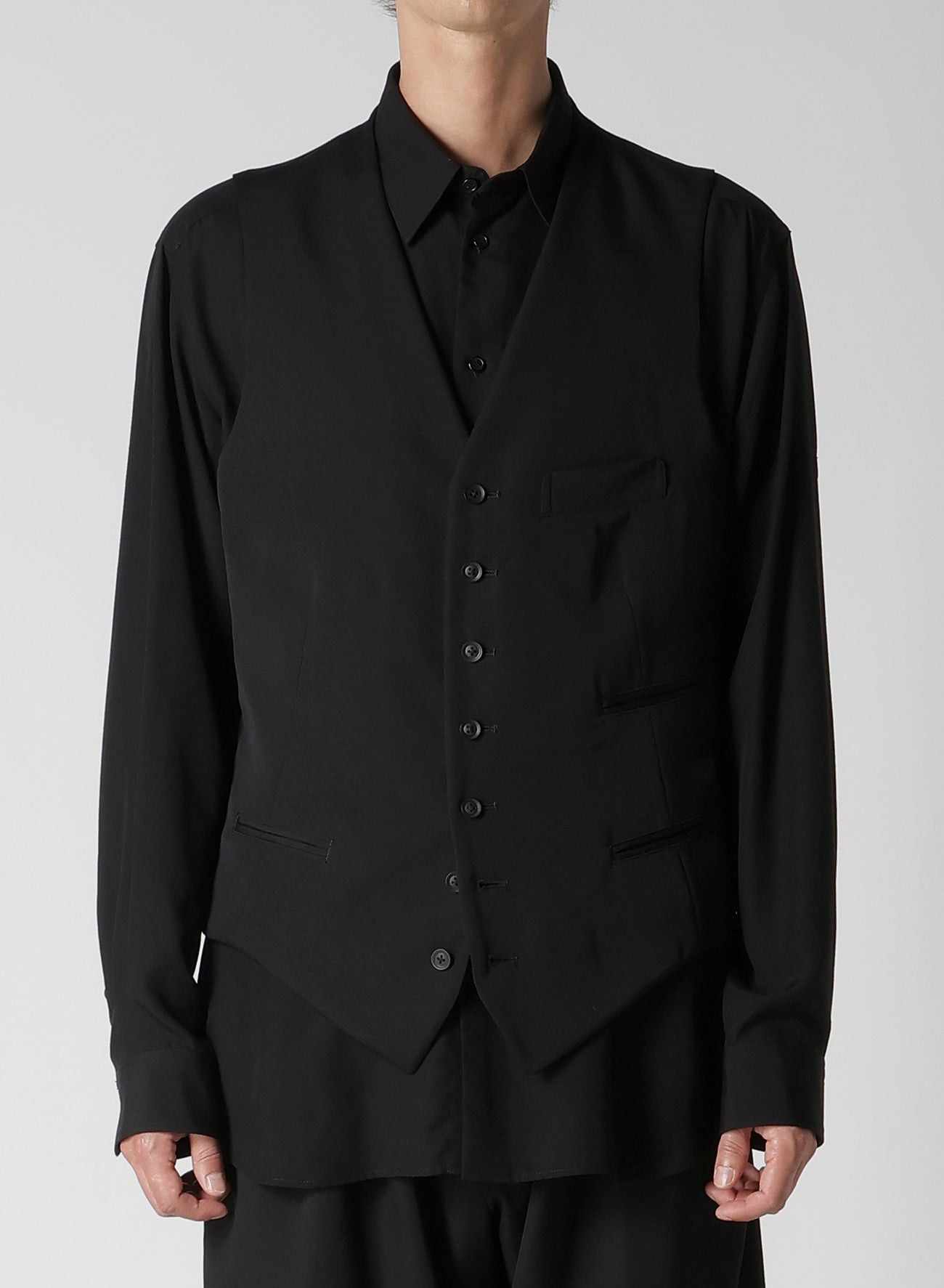 Yohji Yamamoto Yohji Yamamoto Pour Homme -Wool Gabardine 7BS Suit Vest Size US XL / EU 56 / 4 - 8 Thumbnail