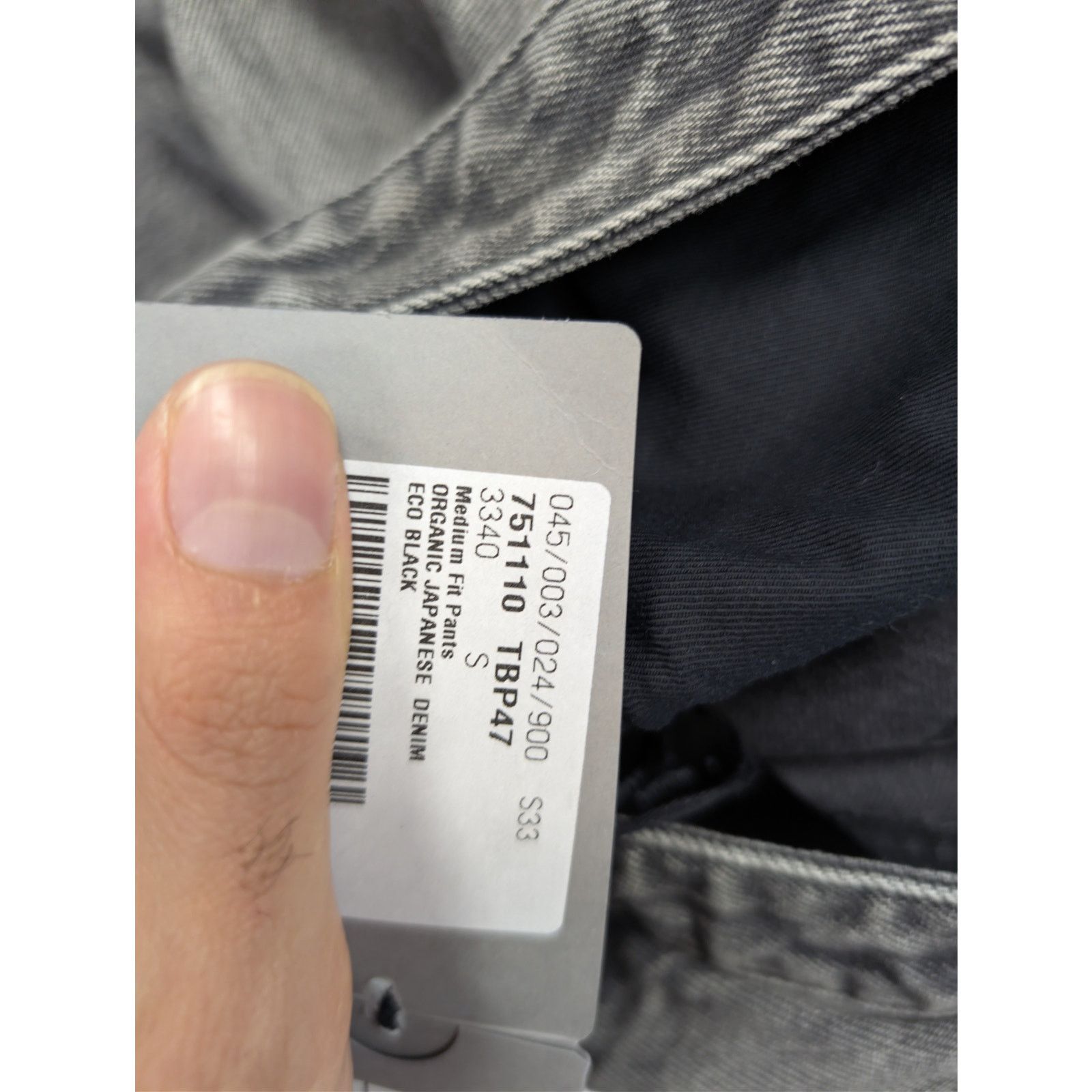 Balenciaga o1rshd1 Organic Japanese Medium Fit Pants in Eco Black Size US 30 / EU 46 - 23 Thumbnail