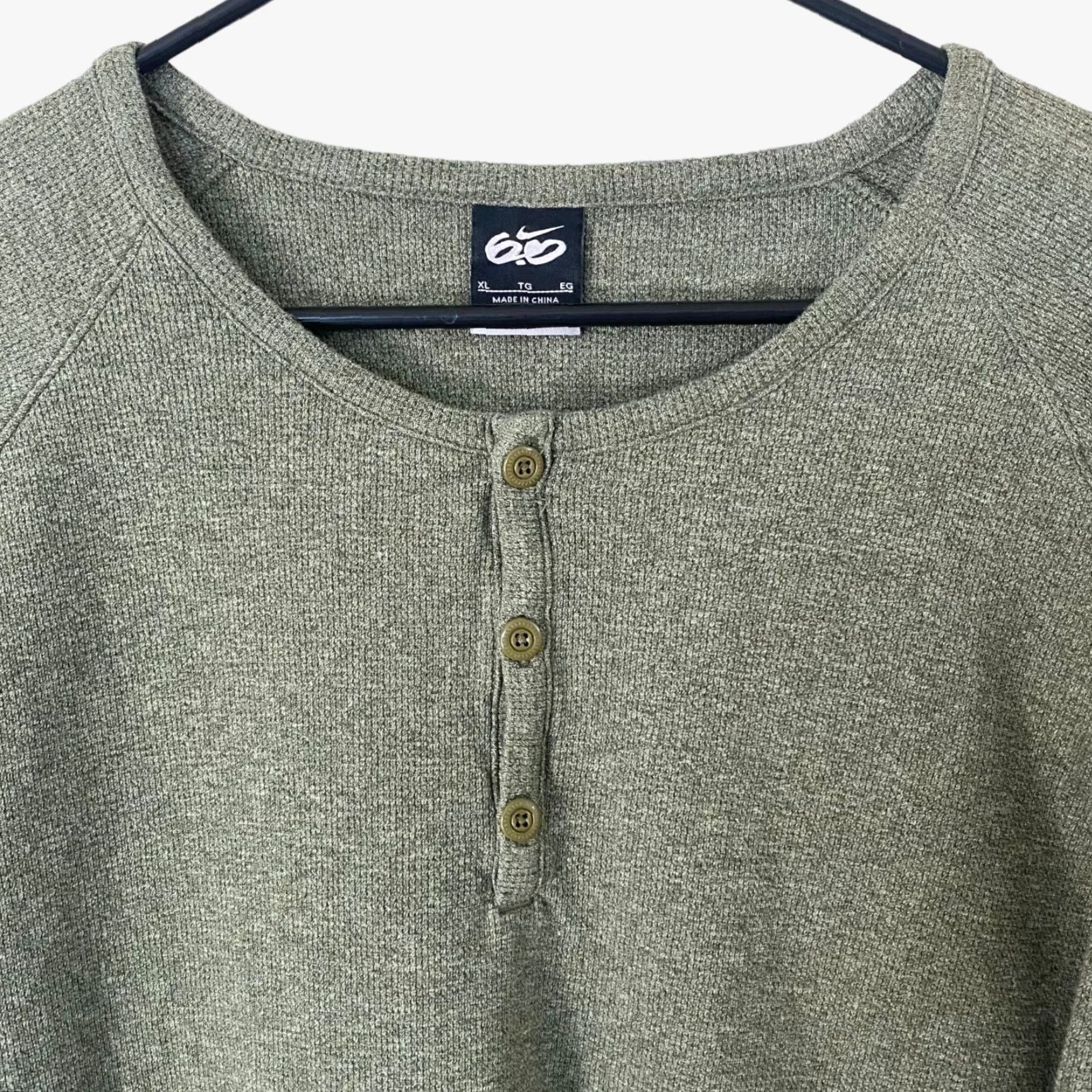 Nike VINTAGE Nike 6.0 Long Sleeve Henley Shirt Green Cotton Skateboarding Tee Men's XL Size US XL / EU 56 / 4 - 5 Thumbnail